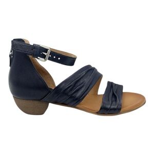NEW Miz Mooz Leather Heeled Sandals Cassie Midnight Navy Blue | Size 38 / 7.5